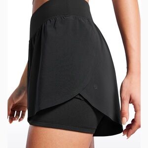 Feathery-Fit Soft High Rise 2 in 1 Dolphin Shorts 3'